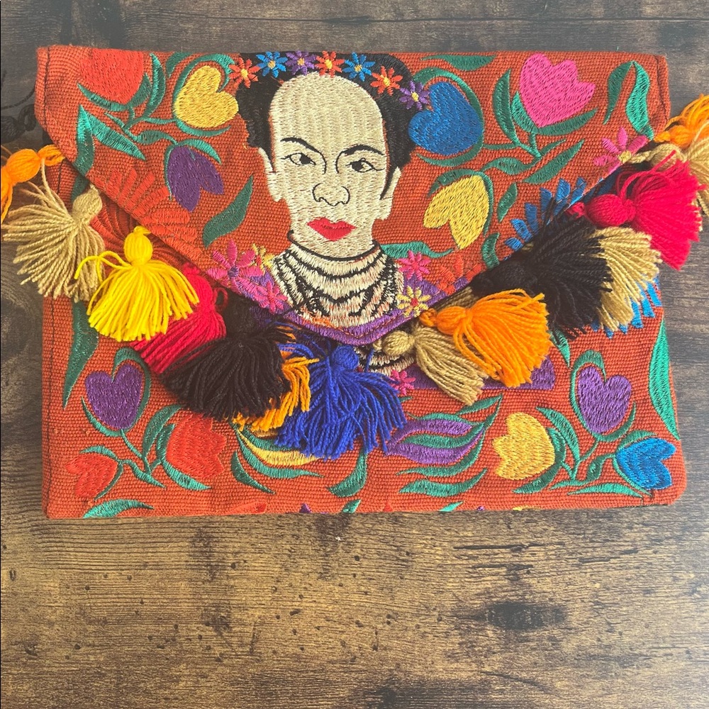 Frida Kahlo handmade clutch